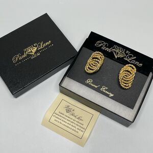 Vintage Park Lane Gold Tone Twisted Knot Statement Stud Earrings Pierced Bold